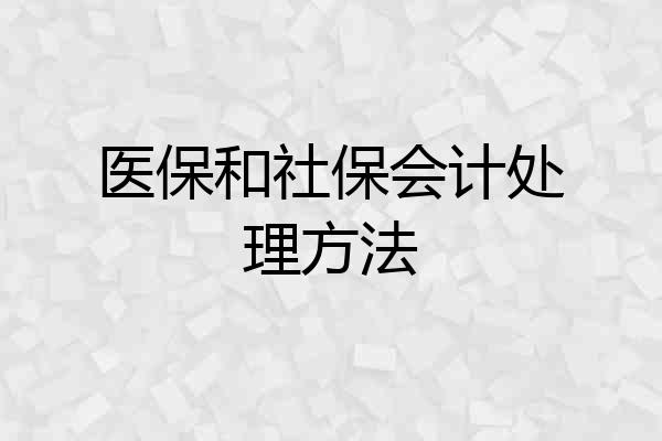 医保和社保会计处理方法
