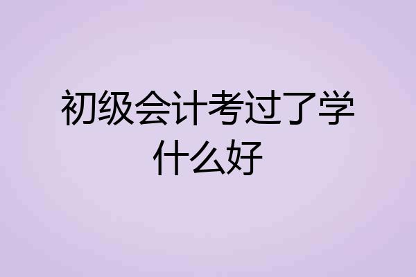 初级会计考过了学什么好