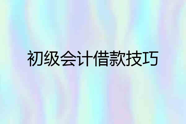 初级会计借款技巧