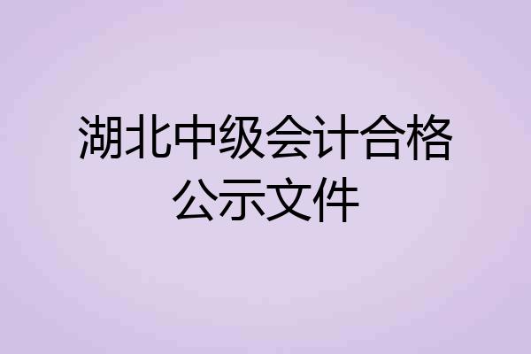 湖北中级会计合格公示文件