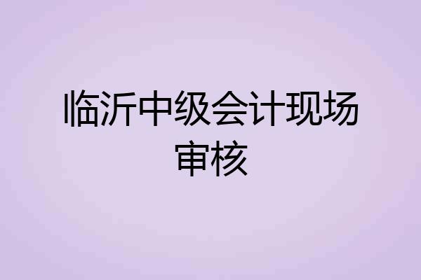 临沂中级会计现场审核