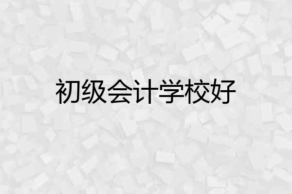 初级会计学校好