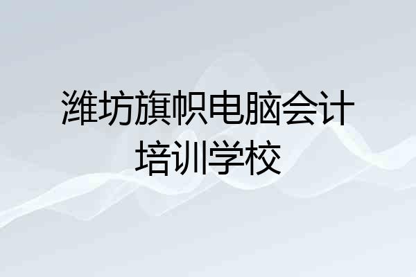潍坊旗帜电脑会计培训学校