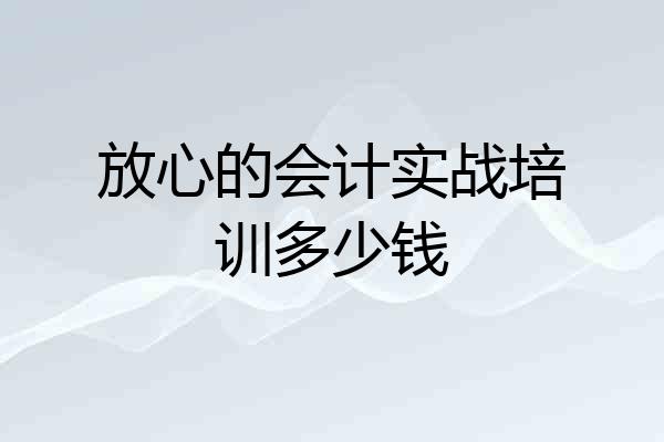 放心的会计实战培训多少钱