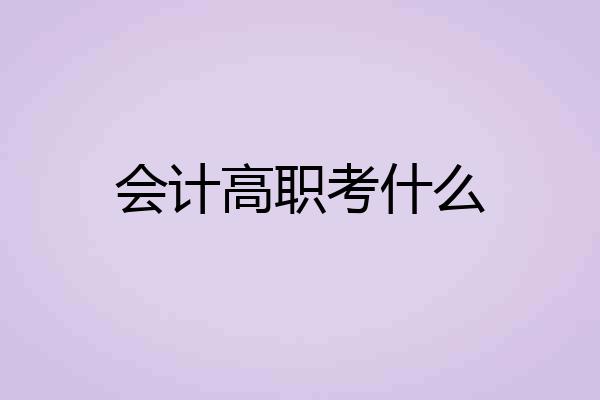 会计高职考什么