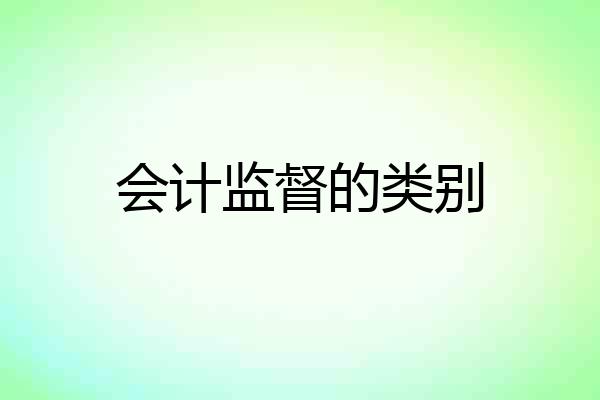会计监督的类别