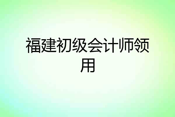 福建初级会计师领用