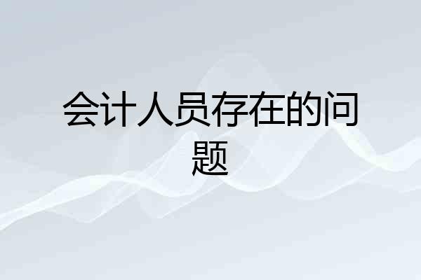 会计人员存在的问题