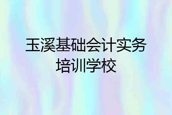 玉溪基础会计实务培训学校