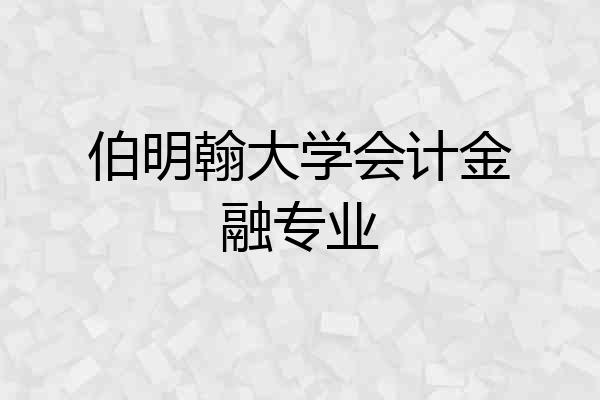 伯明翰大学会计金融专业
