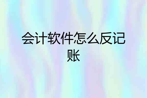 会计软件怎么反记账