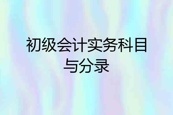 初级会计实务科目与分录