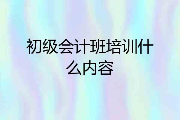 初级会计班培训什么内容