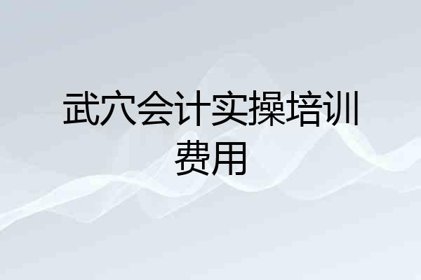 武穴会计实操培训费用