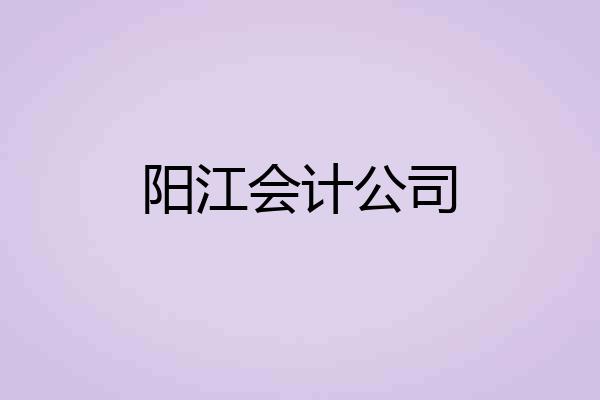 阳江会计公司
