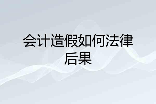 会计造假如何法律后果