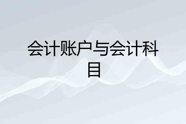 会计账户与会计科目