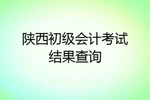 陕西初级会计考试结果查询