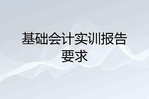 基础会计实训报告要求