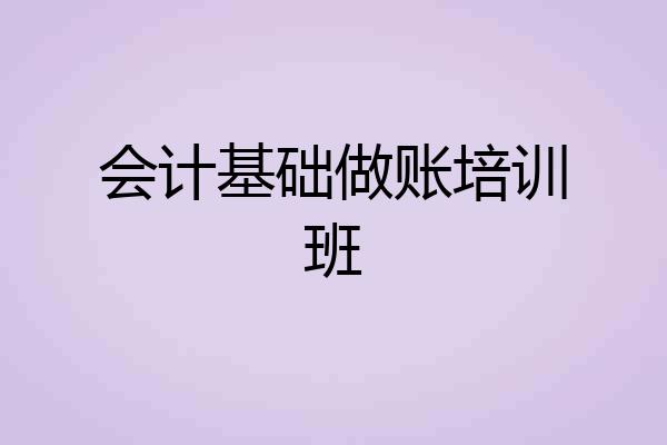 会计基础做账培训班