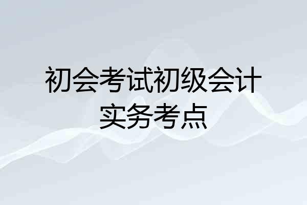 初会考试初级会计实务考点