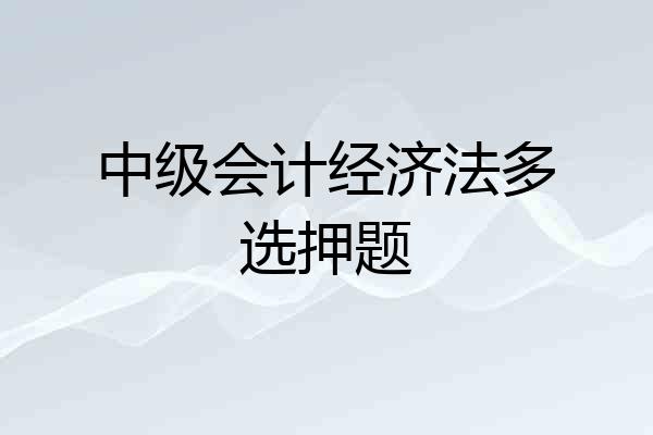 中级会计经济法多选押题
