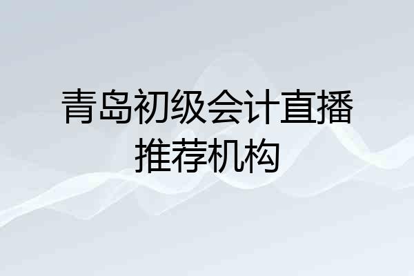 青岛初级会计直播推荐机构