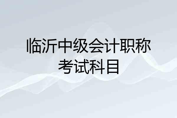 临沂中级会计职称考试科目