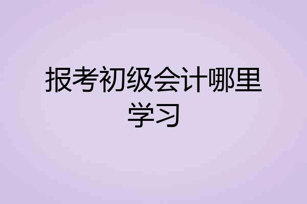 报考初级会计哪里学习