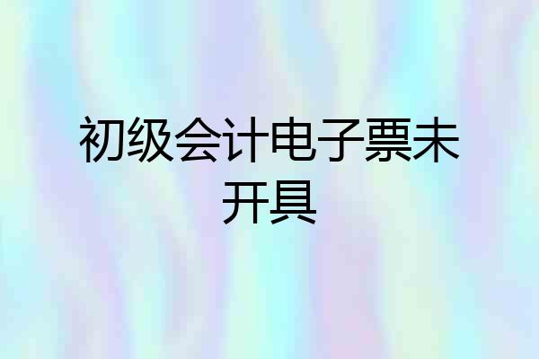 初级会计电子票未开具