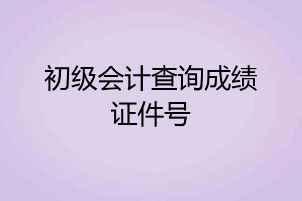 初级会计查询成绩证件号
