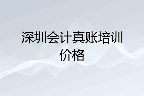 深圳会计真账培训价格