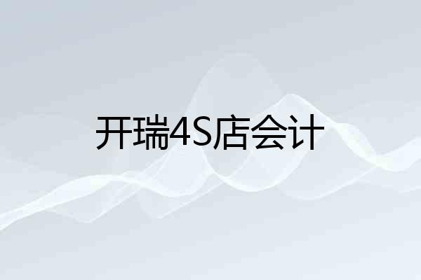 开瑞4S店会计