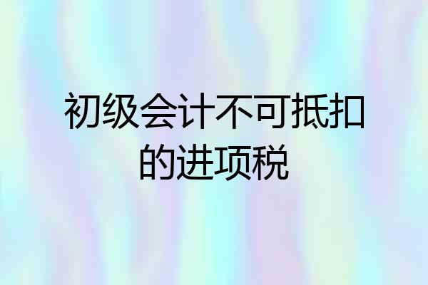 初级会计不可抵扣的进项税