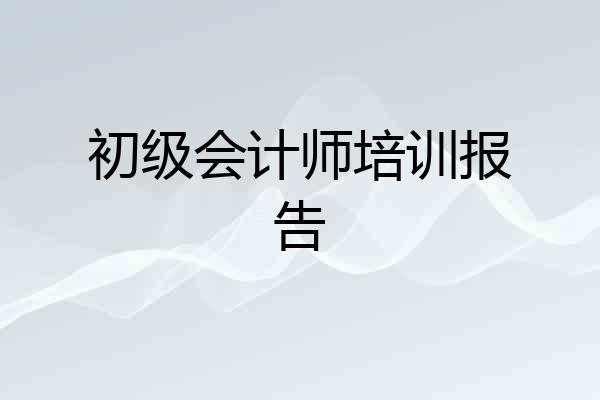 初级会计师培训报告