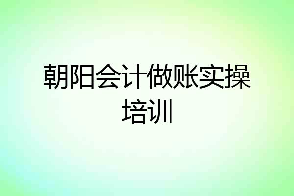 朝阳会计做账实操培训