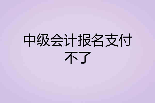 中级会计报名支付不了