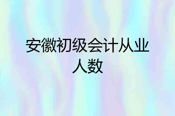 安徽初级会计从业人数