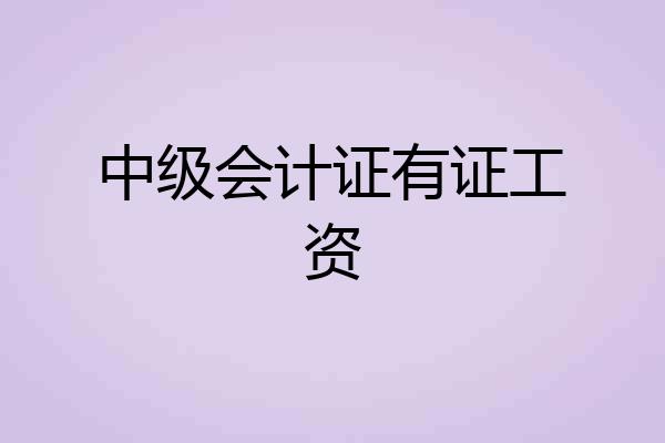 中级会计证有证工资