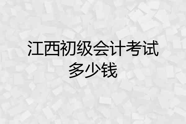 江西初级会计考试多少钱