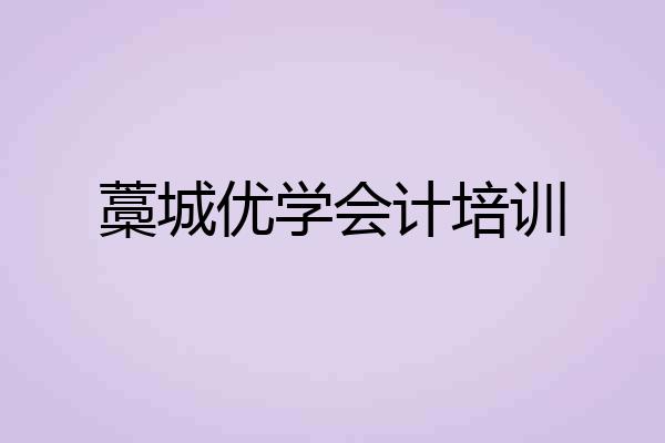 藁城优学会计培训