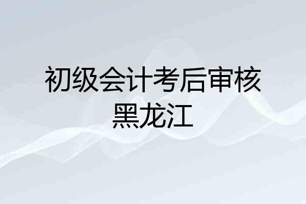 初级会计考后审核黑龙江