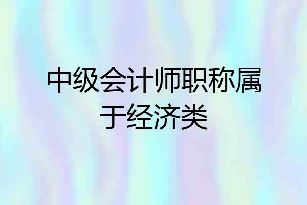 中级会计师职称属于经济类