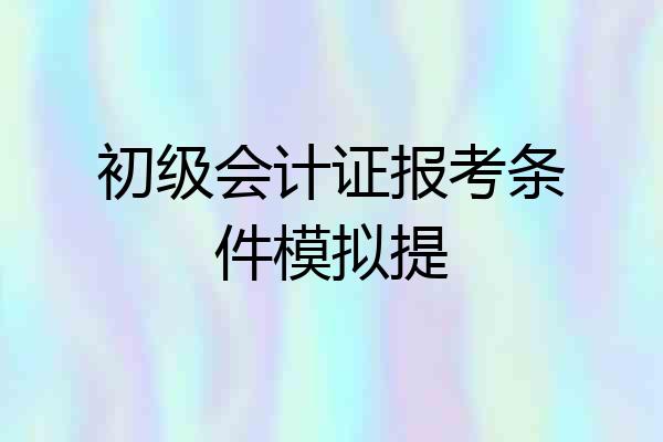 初级会计证报考条件模拟提