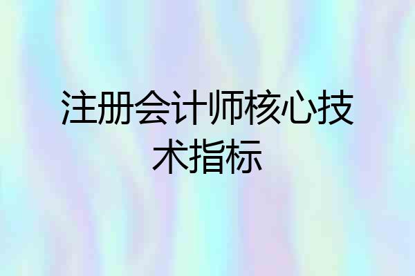 注册会计师核心技术指标