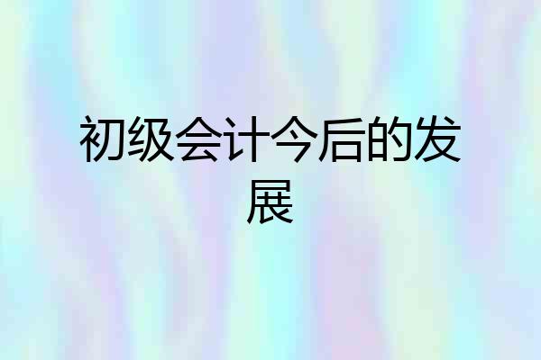 初级会计今后的发展