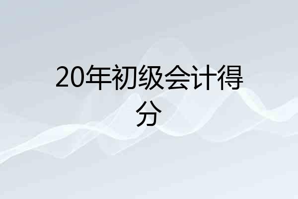 20年初级会计得分