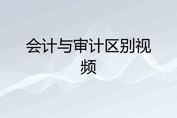 会计与审计区别视频