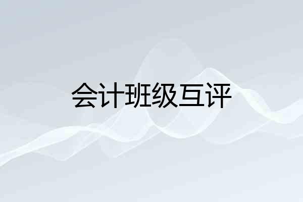 会计班级互评