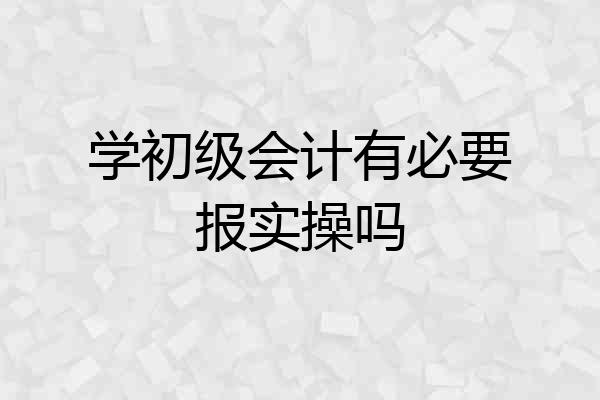 学初级会计有必要报实操吗